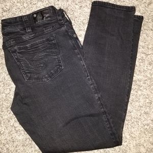 Black silver jeans